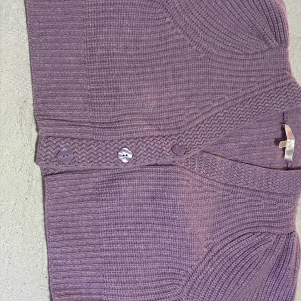LoveShackFancy Lavender Cardigan Sweater - Picture 7 of 7
